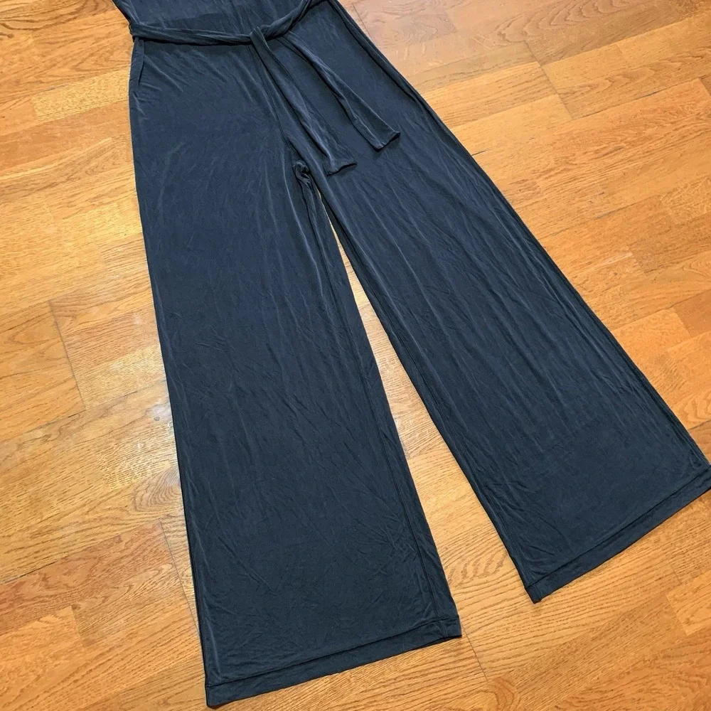 Lululemon Principal Dancer Black Jumpsuit Comfy Size 6 Wide Leg Belted Boho - Picture 3 of 16